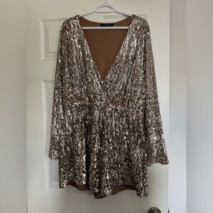 Sequin Romper - Era’s Tour - Champagne Gold